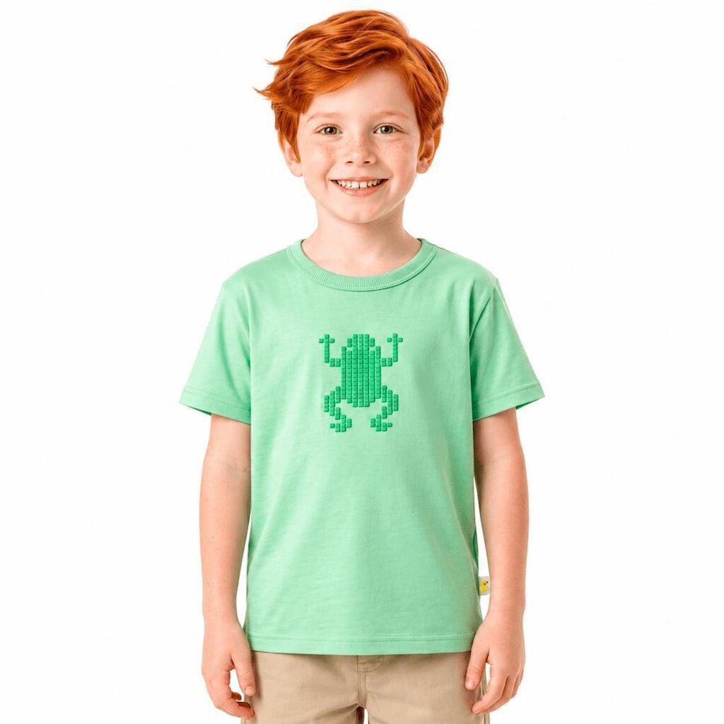 Camiseta Infantil Menino Sapo Kiwi Novo Alphabeto