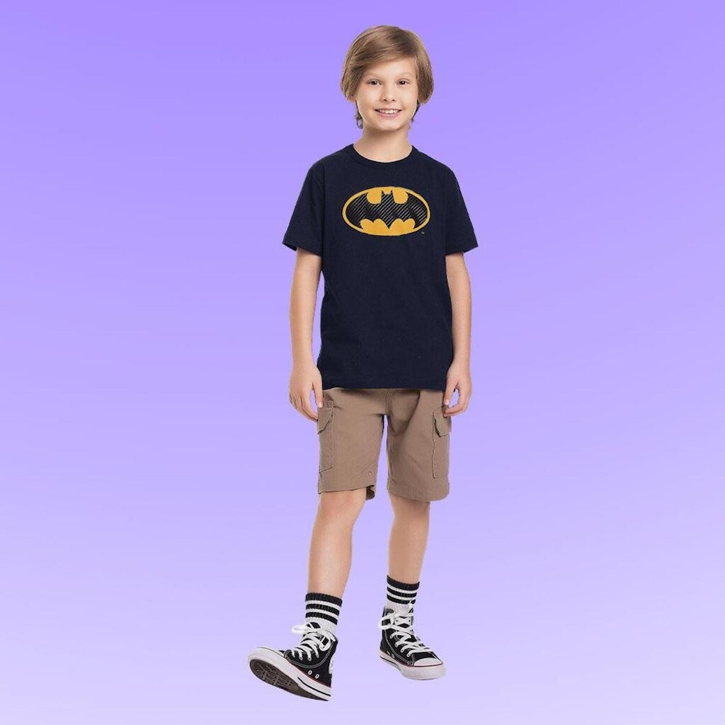 Camiseta Infantil Menino Verão Batman Produto Licenciado Tam 4 a 10 - Fakini