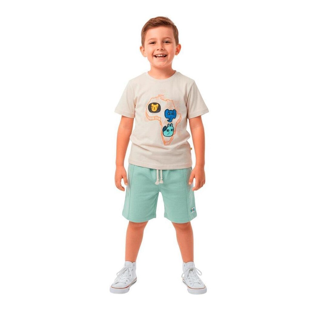 Camiseta Infantil Menino Viagem Divertida Cru Alphabeto