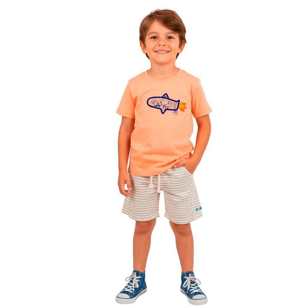 Camiseta Infantil Menino Viagem Divertida Gelatina Alphabeto