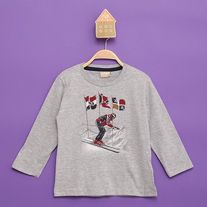 Camiseta Infantil Milon Estampada Manga Longa Masculina - Masculino