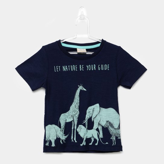 Camiseta Infantil Milon Flamê Nature Guide Masculina - Marinho