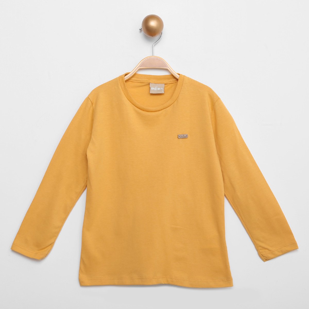 Camiseta Infantil Milon Manga Longa Básica Menino - Amarelo Menor preço em Camiseta Infantil Milon Manga Longa Básica Menino - Amarelo