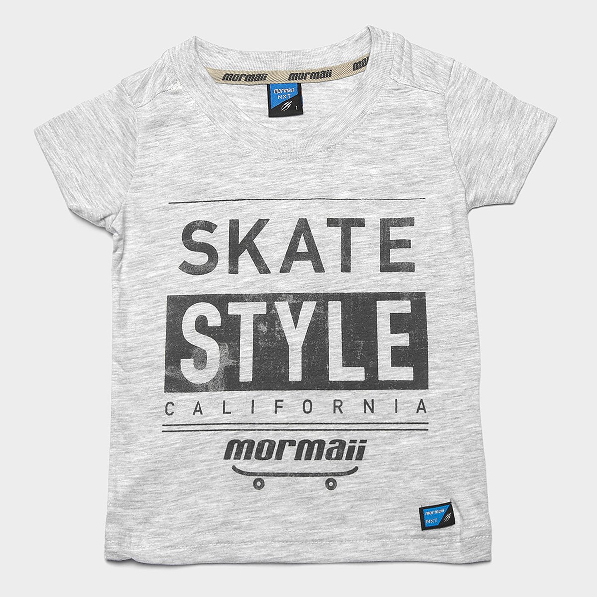 Camiseta Infantil Mormaii Skate Style California Masculina - Mescla Claro Menor preço em Camiseta Infantil Mormaii Skate Style California Masculina - Mescla Claro