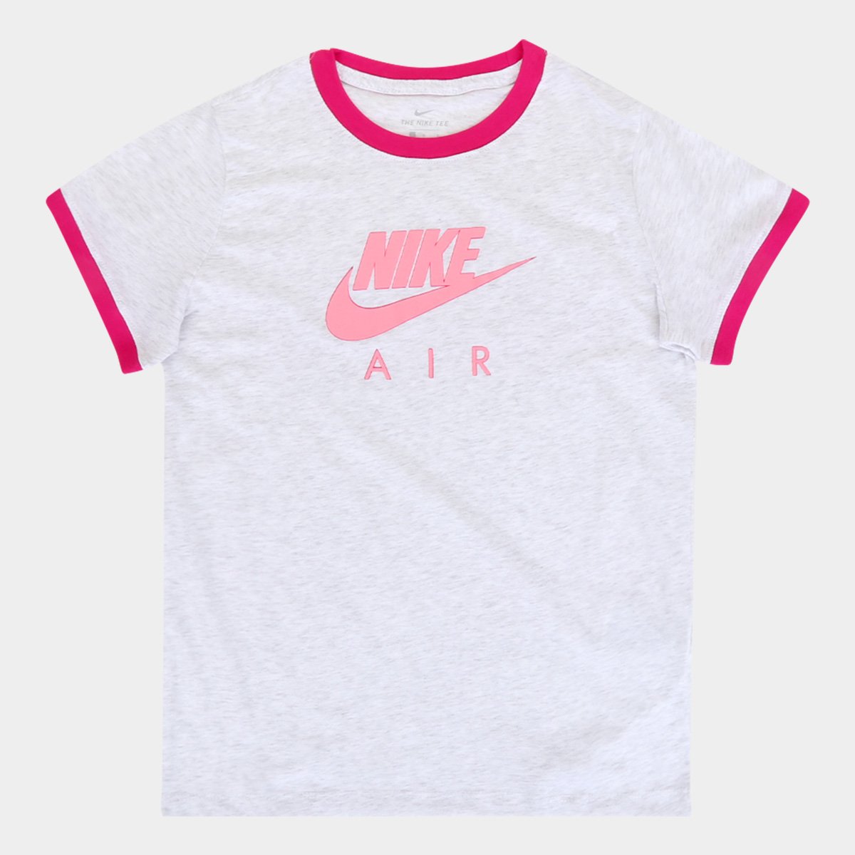Camiseta Infantil Nike Nsw Tee Ringer Ni Feminina - Branco+Pink Menor preço em Camiseta Infantil Nike Nsw Tee Ringer Ni Feminina - Branco+Pink