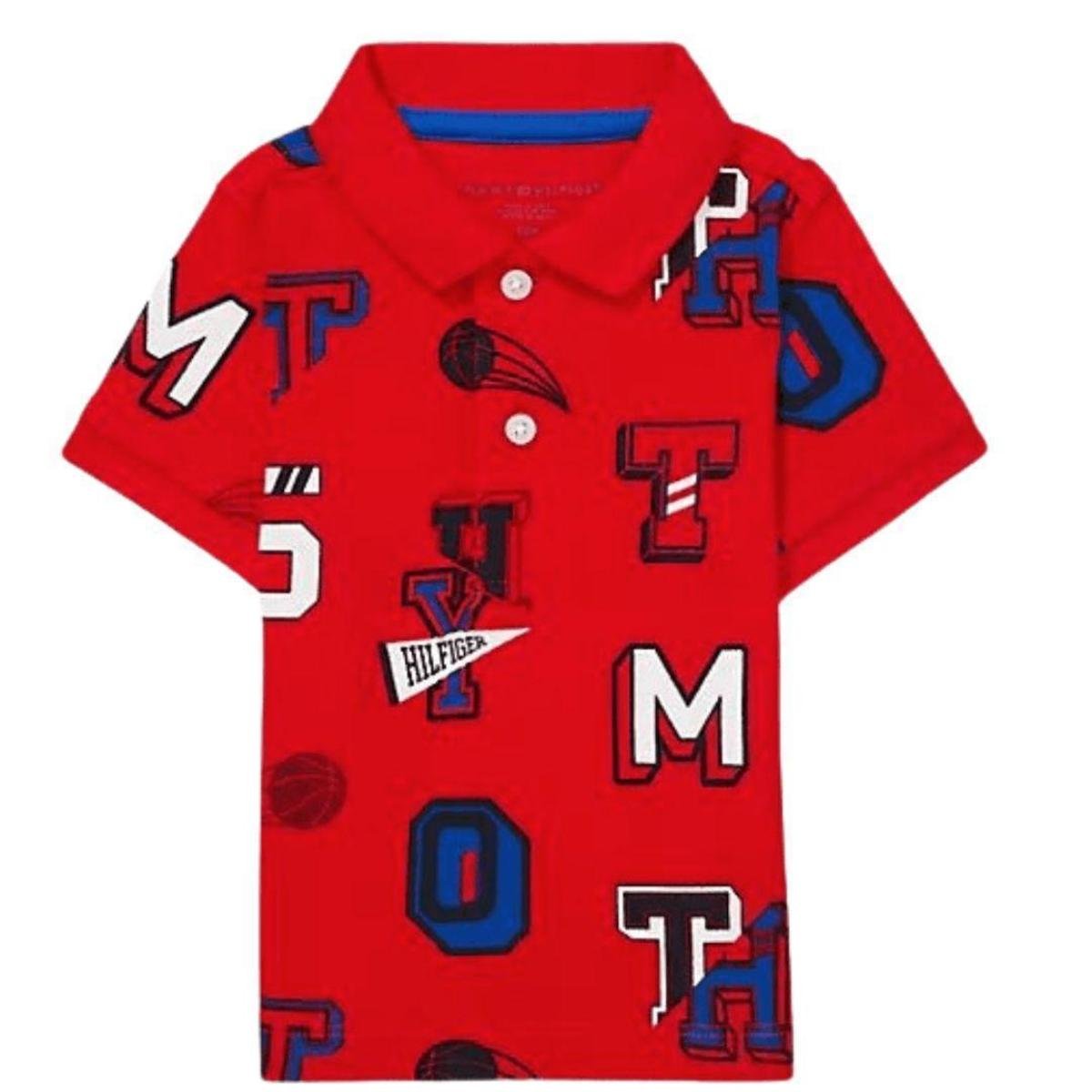 Camiseta Infantil Polo Com Botao Estampada Tommy Hilfiger Zattini
