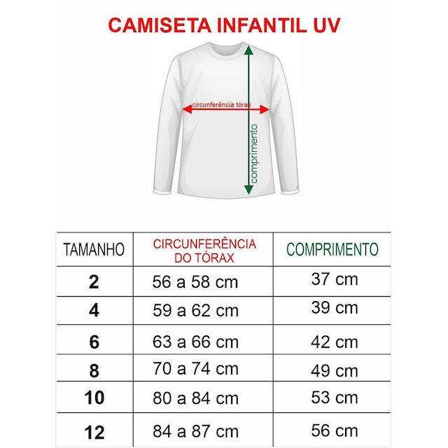 Camiseta Infantil Proteção Solar UV50+ Praia Piscina