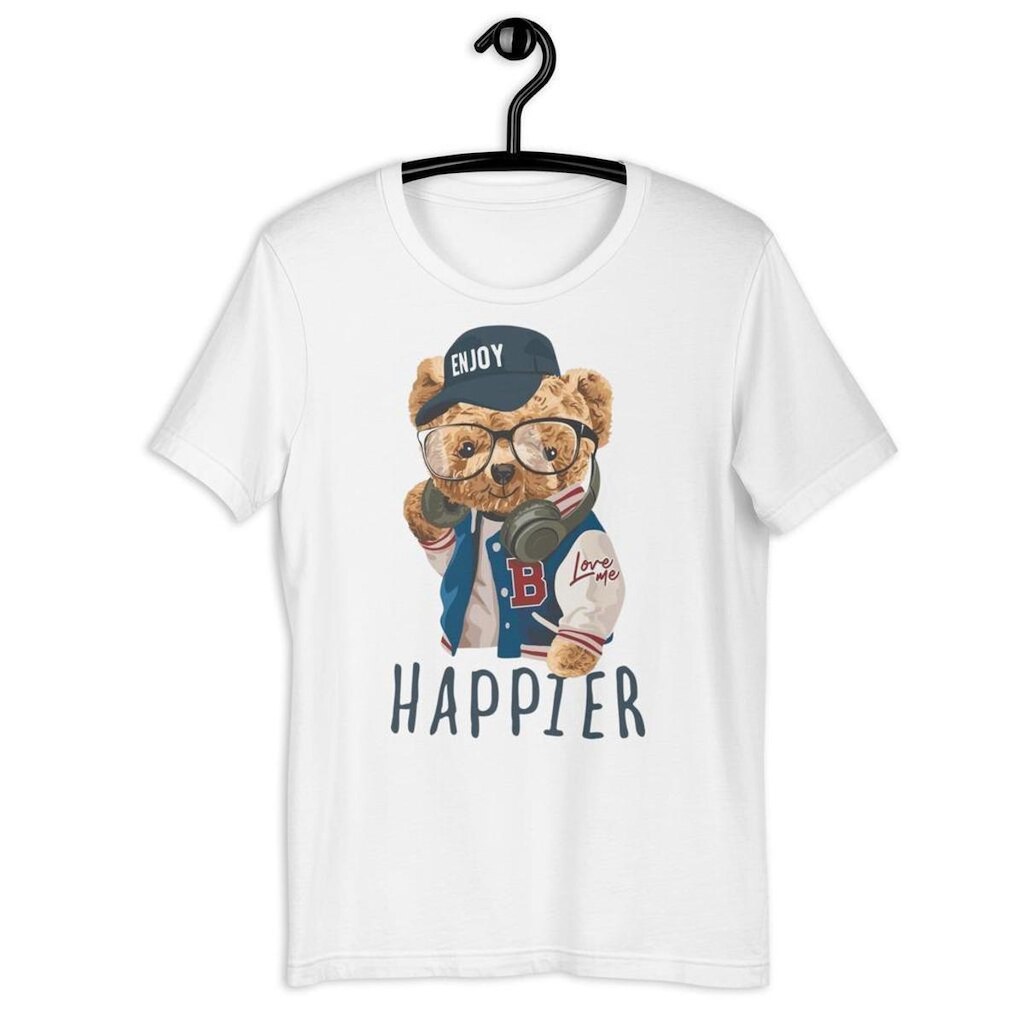 Camiseta Infantil Unissex Urso Bear Happier