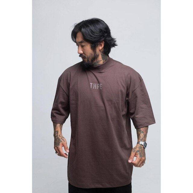 Camiseta Isso Oversized Gola Alta Strass