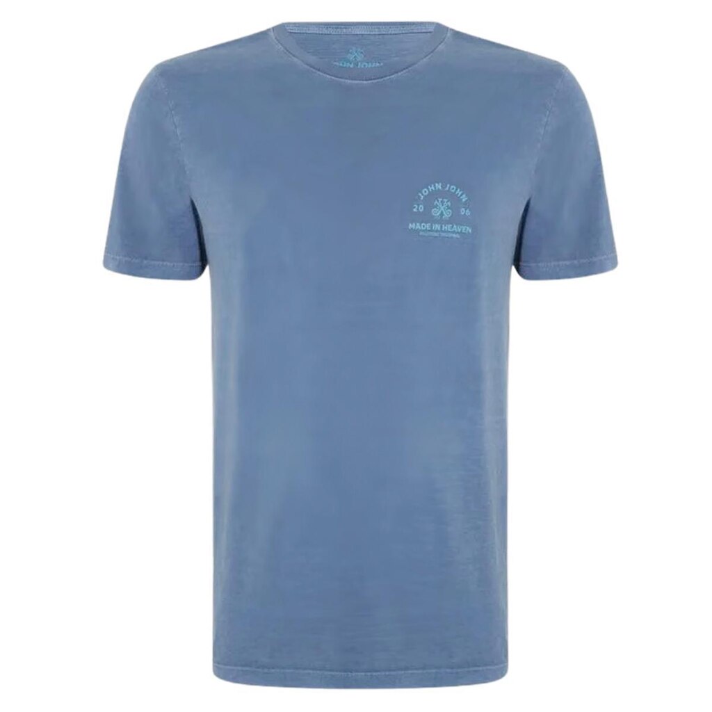 Camiseta John John Azul Médio Regular Trademark Stone