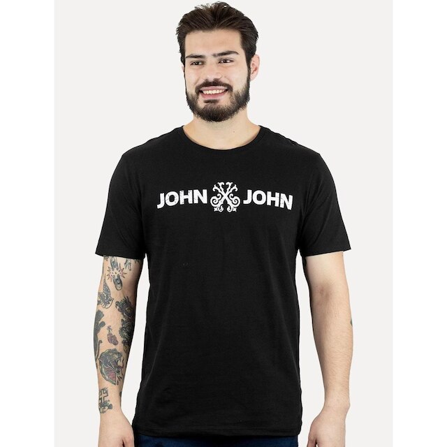 Camiseta John John Masculina JJ Basic Logo Rusty Preta