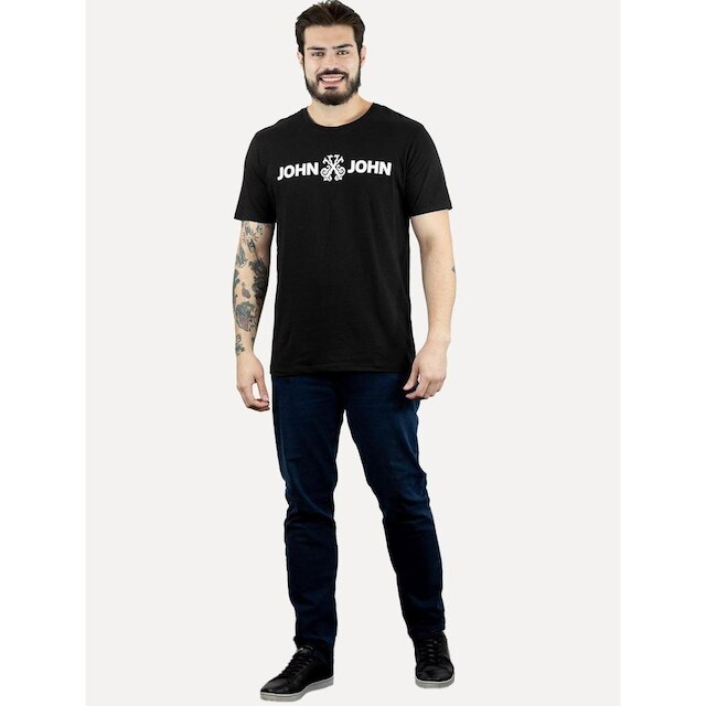 Camiseta John John Masculina JJ Basic Logo Rusty Preta