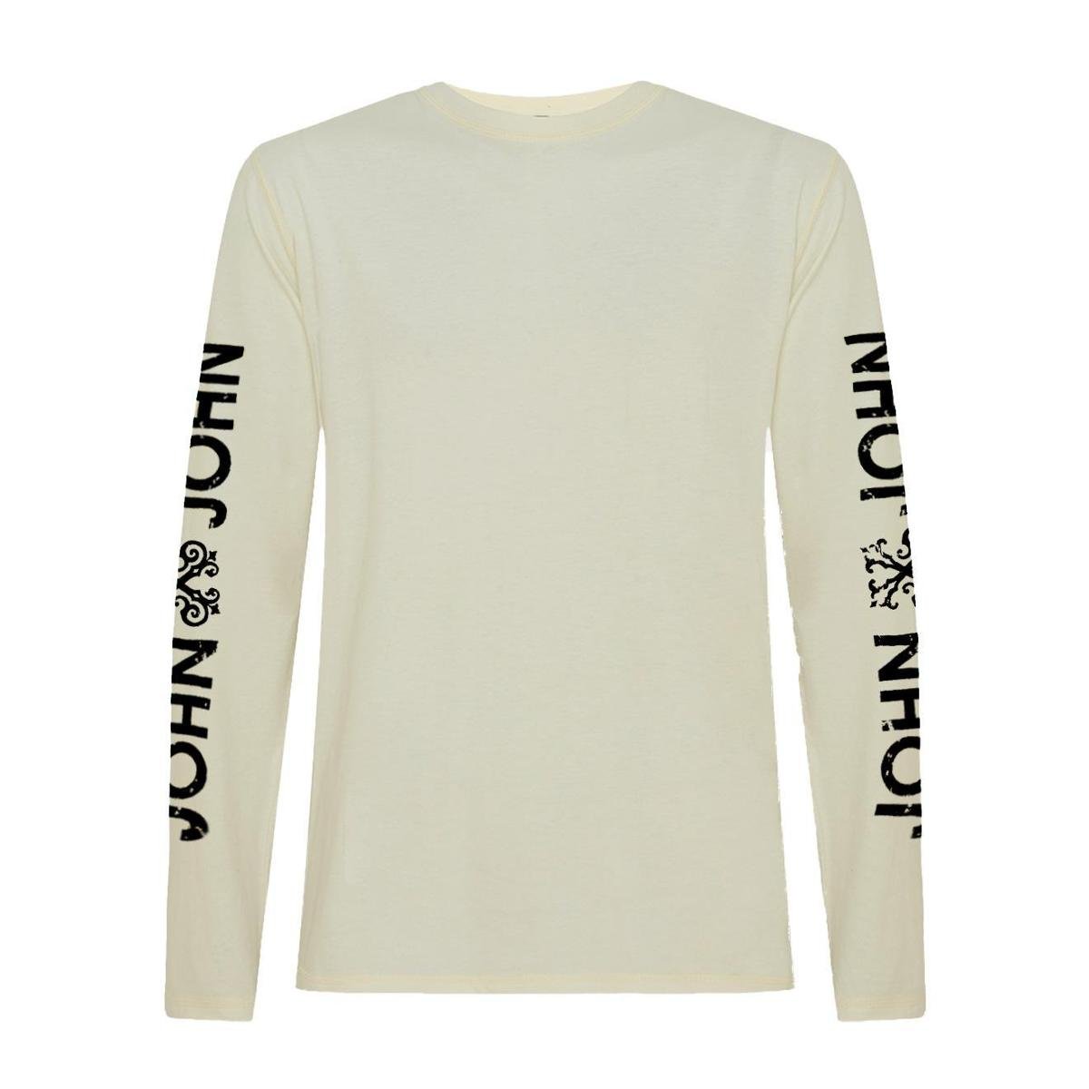 Camiseta John John Masculina Manga Longa Regular Sleeve Logo Off-White - Branco Menor preço em Camiseta John John Masculina Manga Longa Regular Sleeve Logo Off-White - Branco