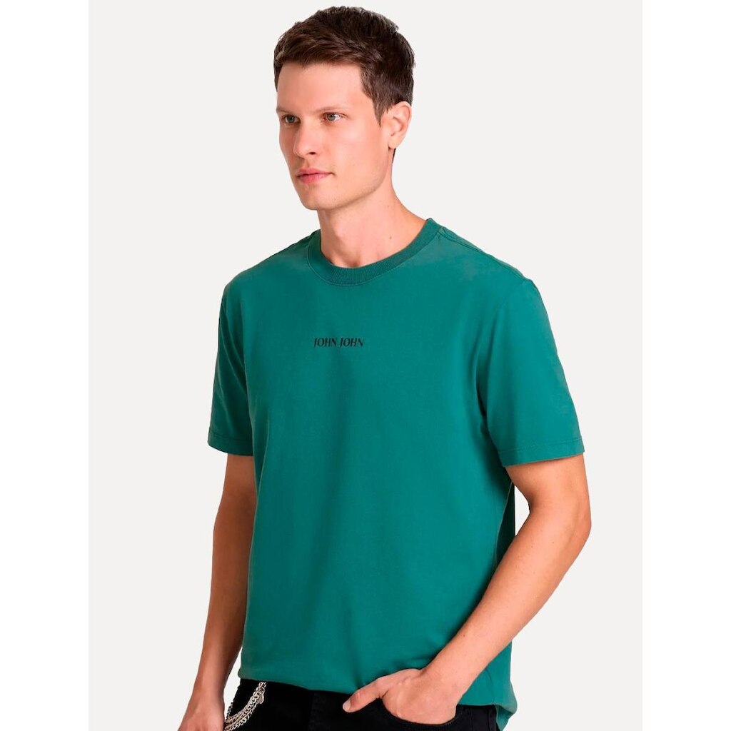 Camiseta John John Masculina Regular Clean Verde Escuro