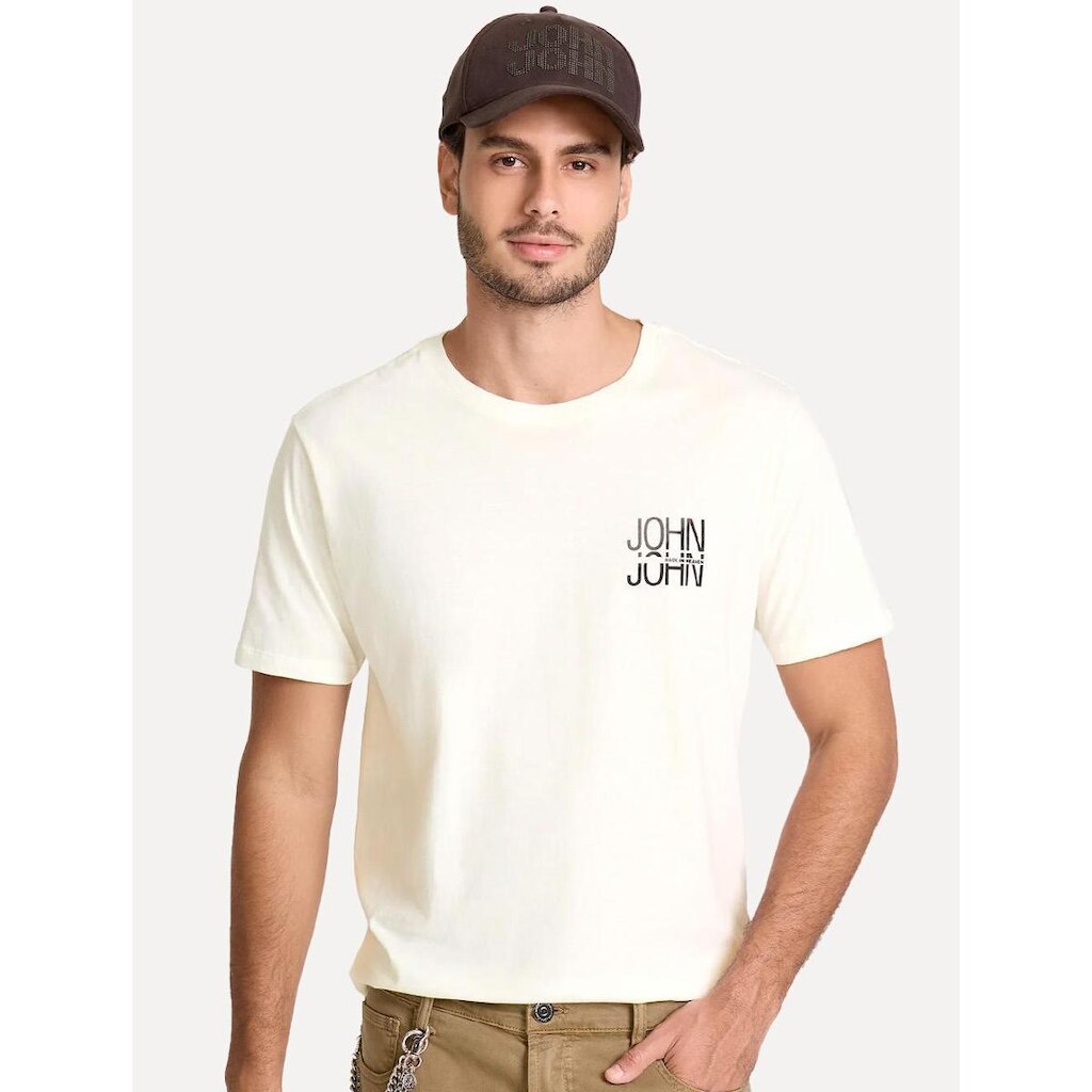 Camiseta John John Masculina Regular Fit Air Off White