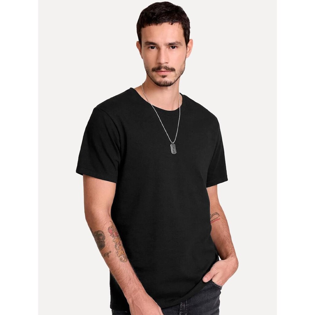 Camiseta John John Masculina Regular Fit Basic Lisa Preta