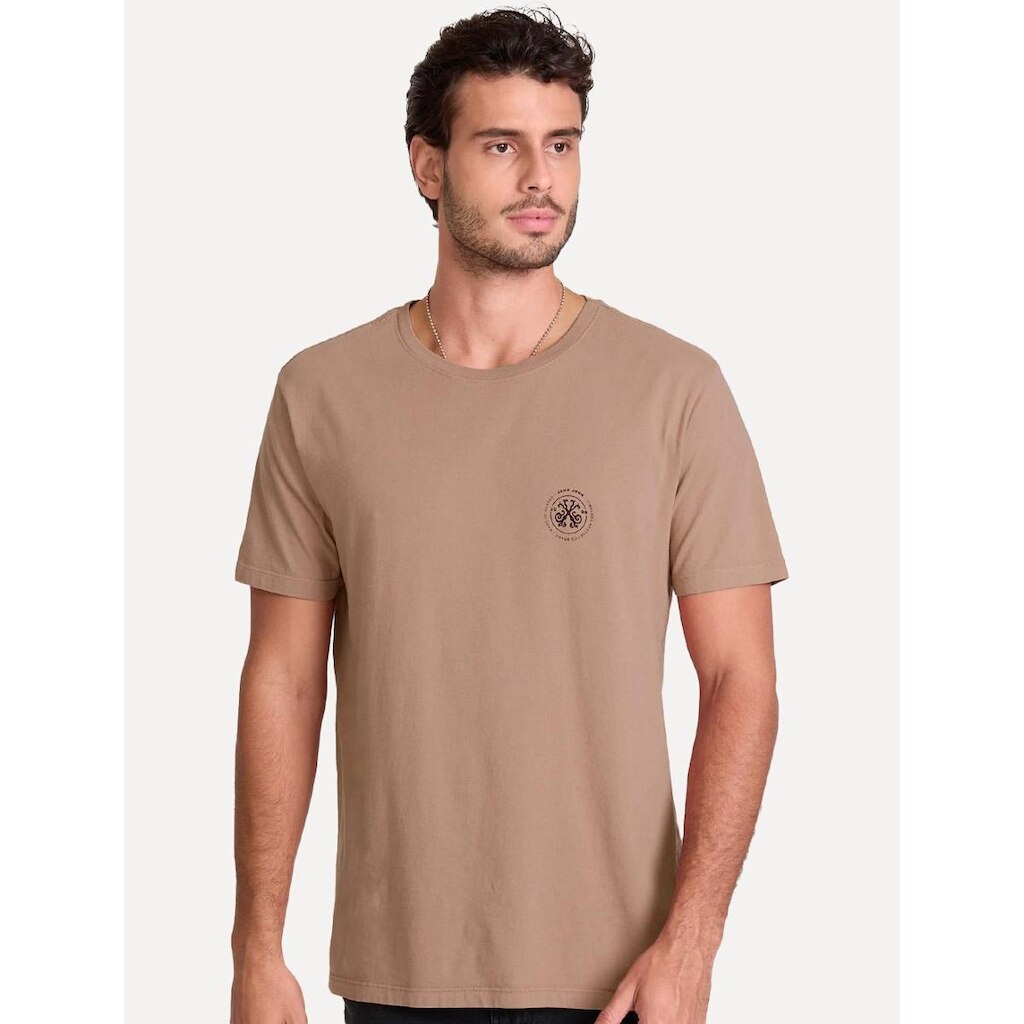 Camiseta John John Masculina Regular Fit Brand Cáqui Médio 41.54.0989 26