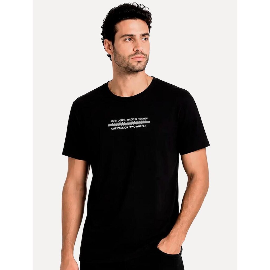 Camiseta John John Masculina Regular Fit Glimmer Preta