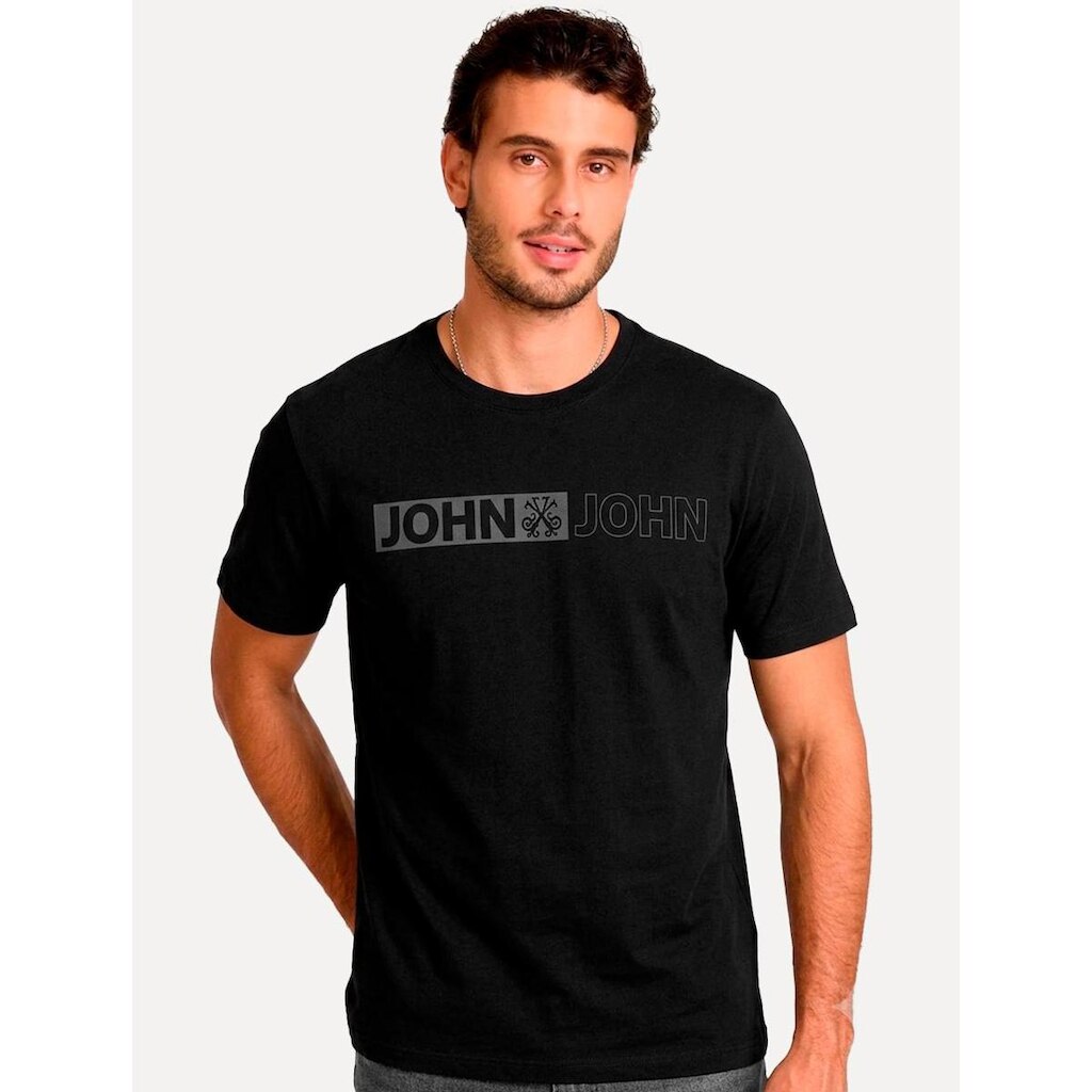 Camiseta John John Masculina Regular Fit On And Off Preta