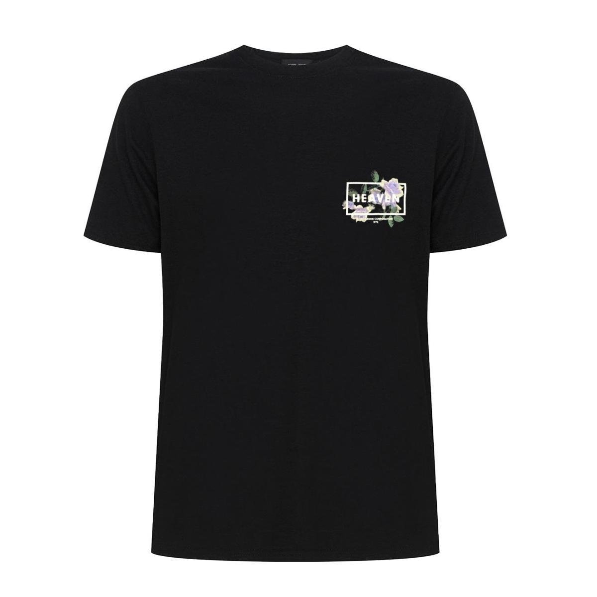 Camiseta John John Masculina Regular Heaven Flower Preta - Preto Menor preço em Camiseta John John Masculina Regular Heaven Flower Preta - Preto