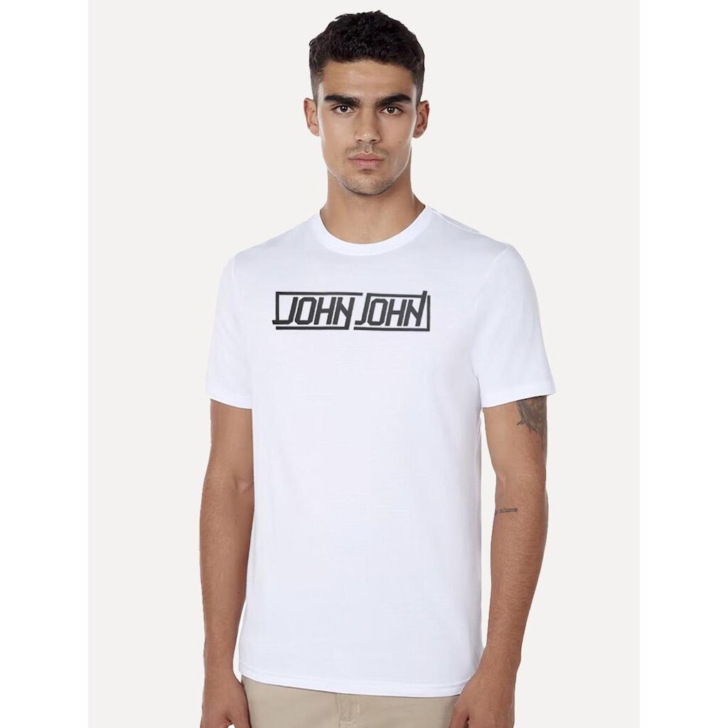 Camiseta John John Masculina Regular Outdoor Logo Branca