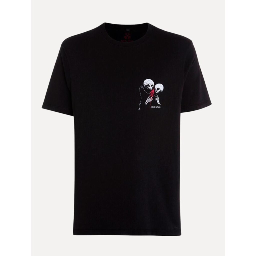 Camiseta John John Masculina Relaxed Fit Burning Flower Preta