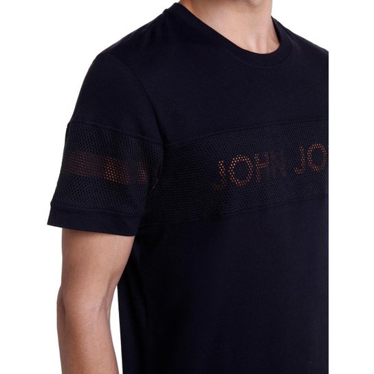 Camiseta John John Logo Masculina Preta - Preto