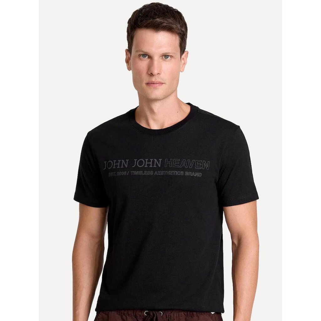 Camiseta John John Masculina Slim Fit United Preta