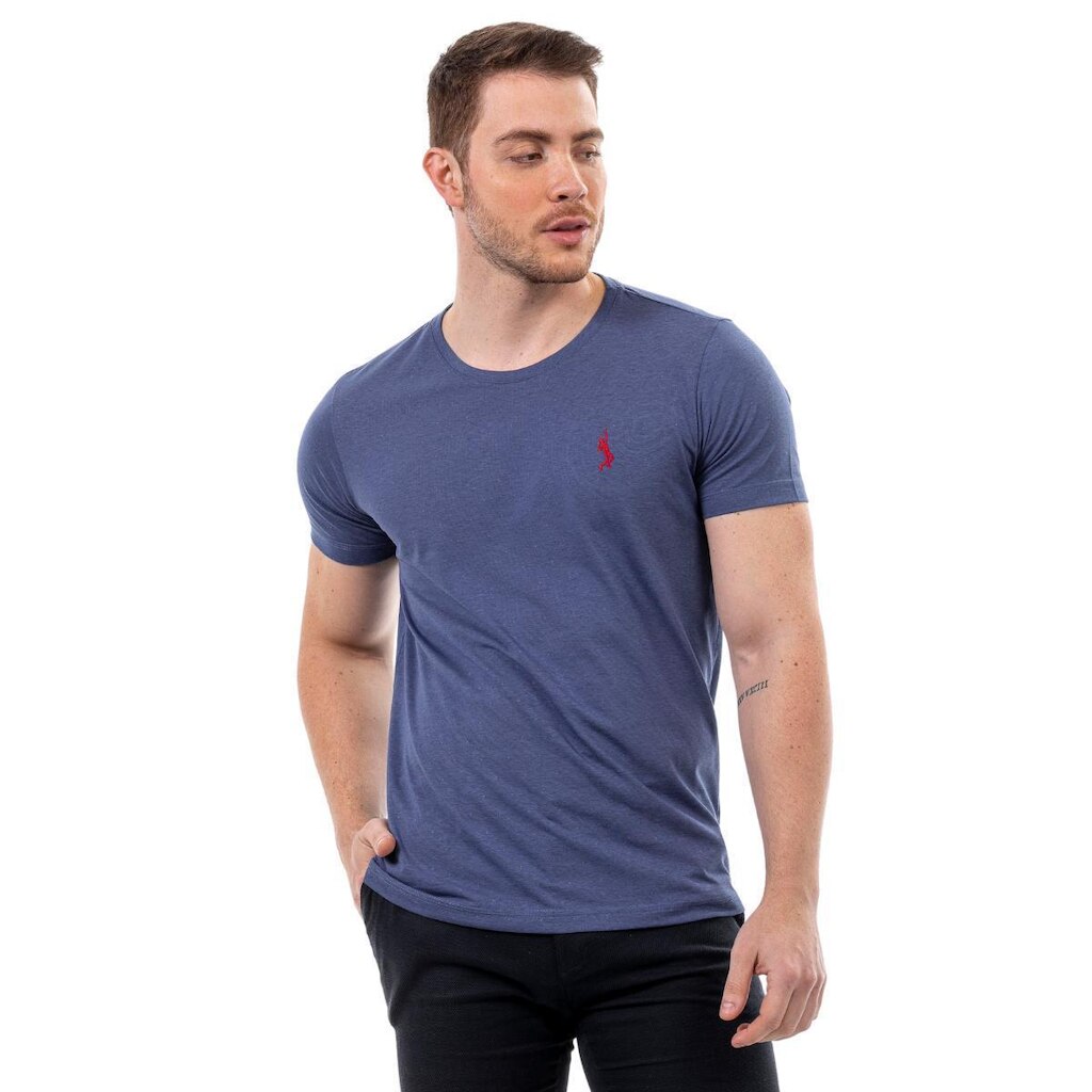 Camiseta John Pull Masculina Lisa Casual Confortável