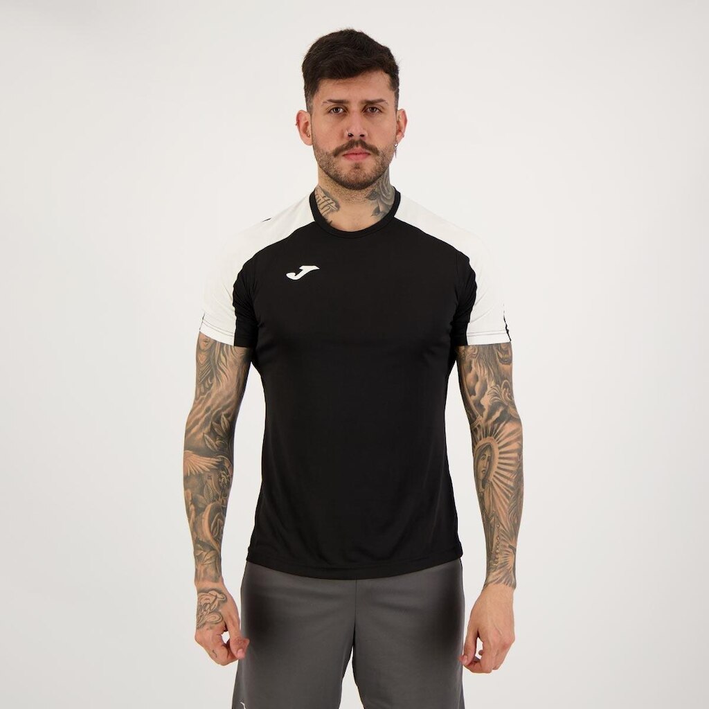 Camiseta Joma Academy Preta e Branca