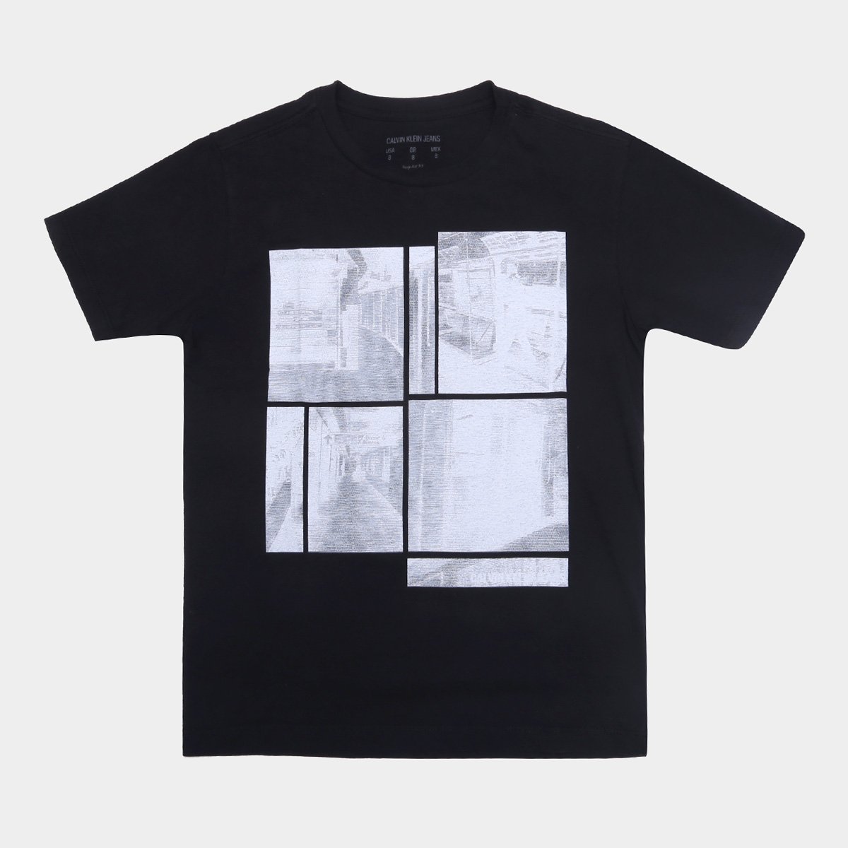 Camiseta Juvenil Calvin Klein Metrô Masculina - Preto Menor preço em Camiseta Juvenil Calvin Klein Metrô Masculina - Preto