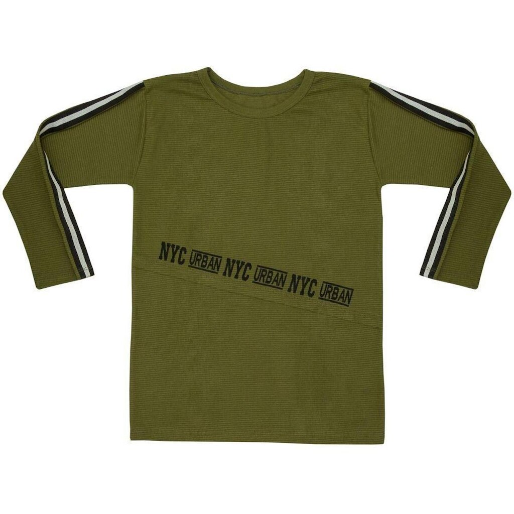 Camiseta Juvenil Look Jeans Longline Verde - VERDE - 10