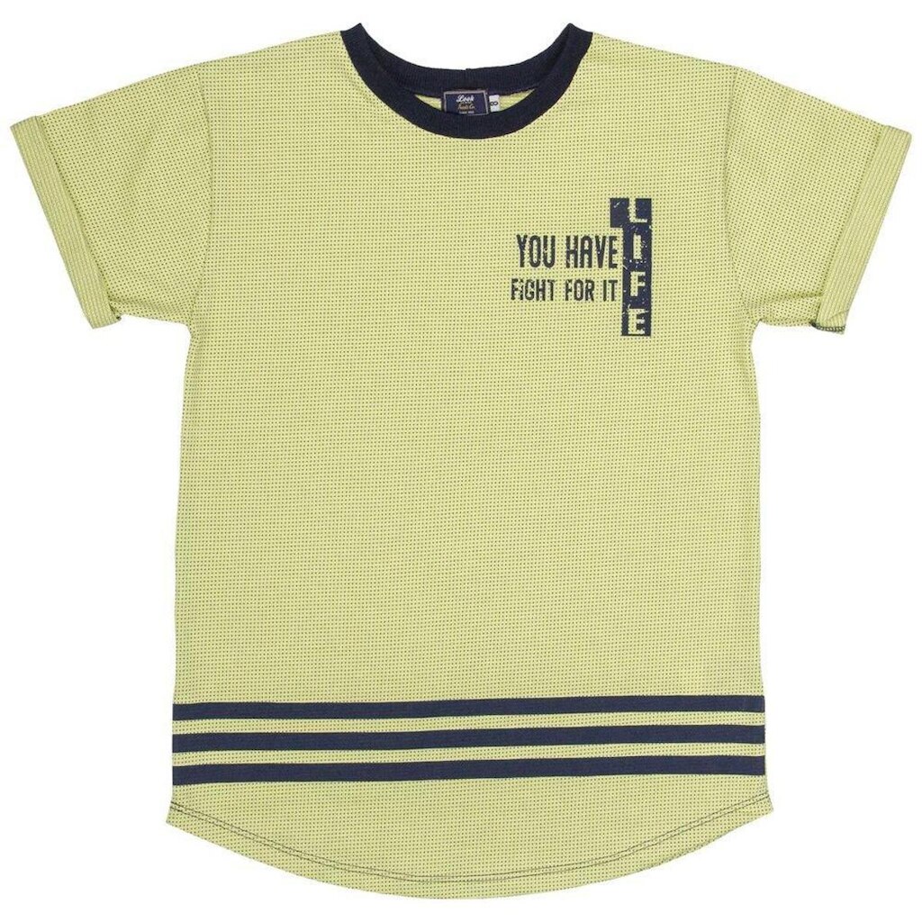 Camiseta Juvenil Look Jeans Longline Verde - VERDE - 10