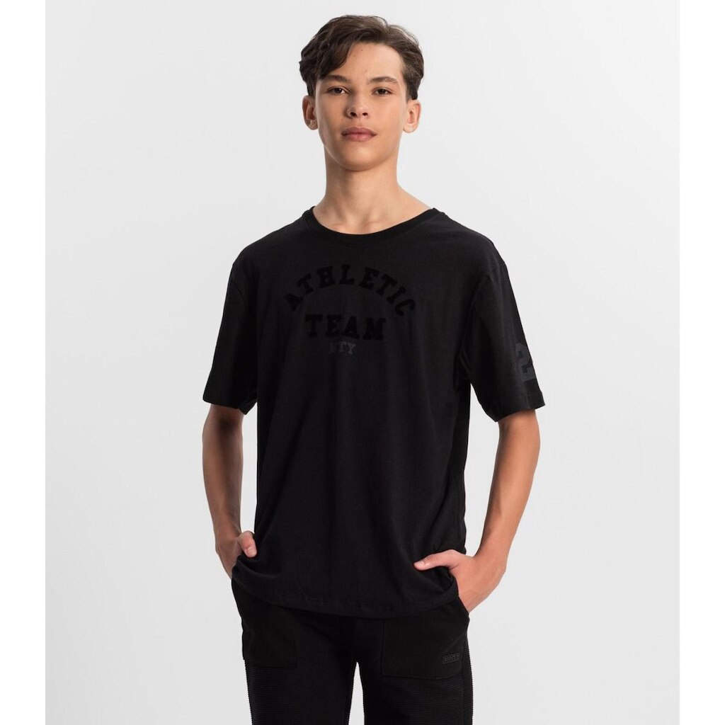 Camiseta Juvenil Masculina Em Meia Malha Minty Preto