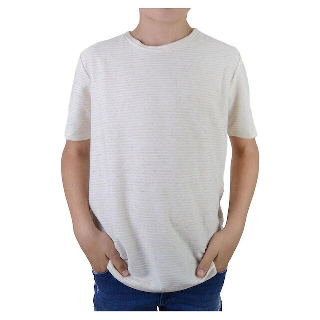 Camiseta Juvenil Masculina KingJoe Detalhada Bege Natural