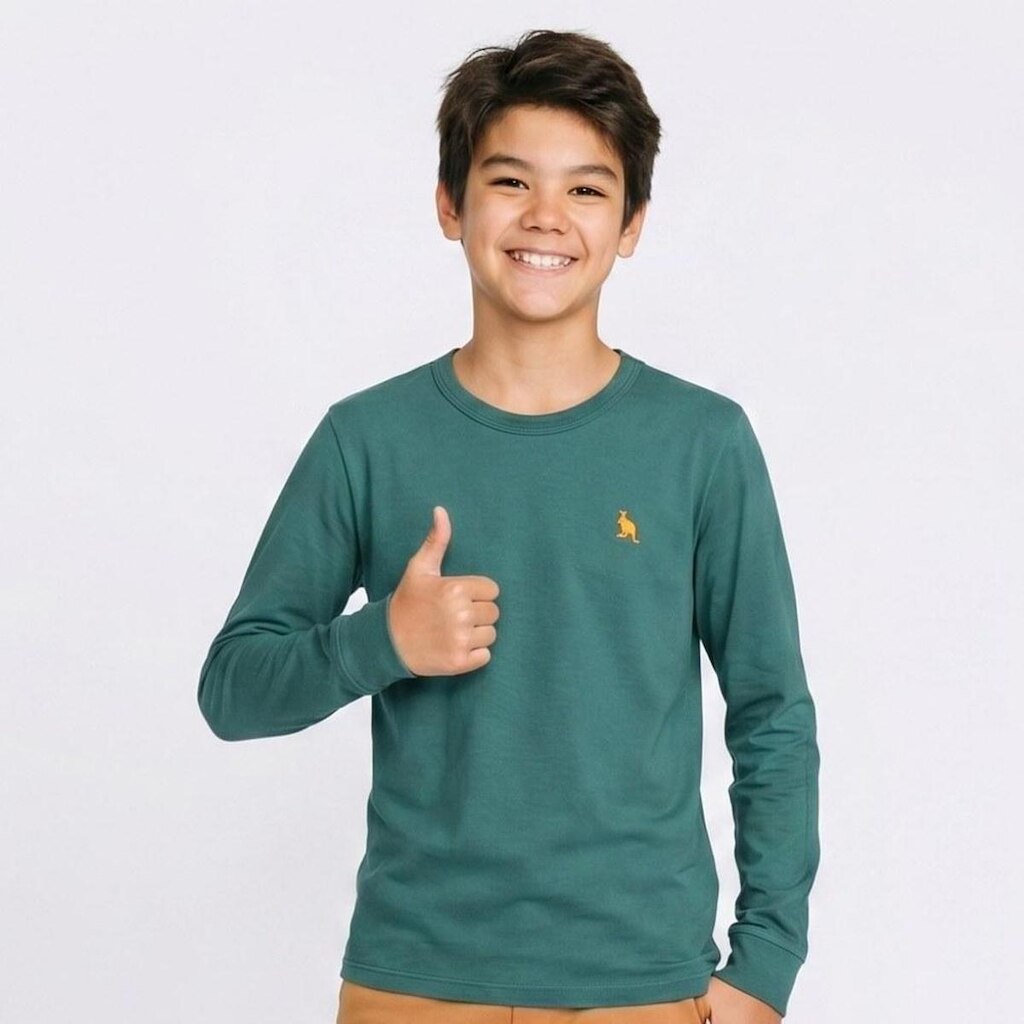 Camiseta Juvenil Menino Lisa Manga Longa Upalôo