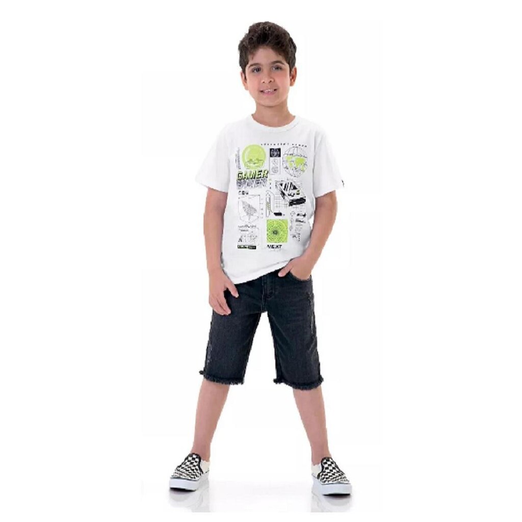 Camiseta Juvenil Menino Meia Malha Penteada Games