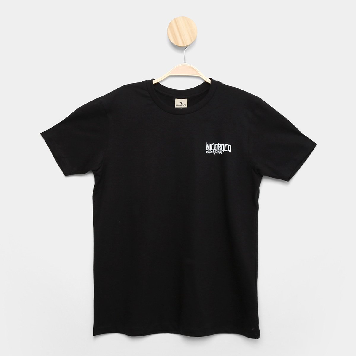 Camiseta Juvenil Nicoboco Básica Masculina - Preto Menor preço em Camiseta Juvenil Nicoboco Básica Masculina - Preto