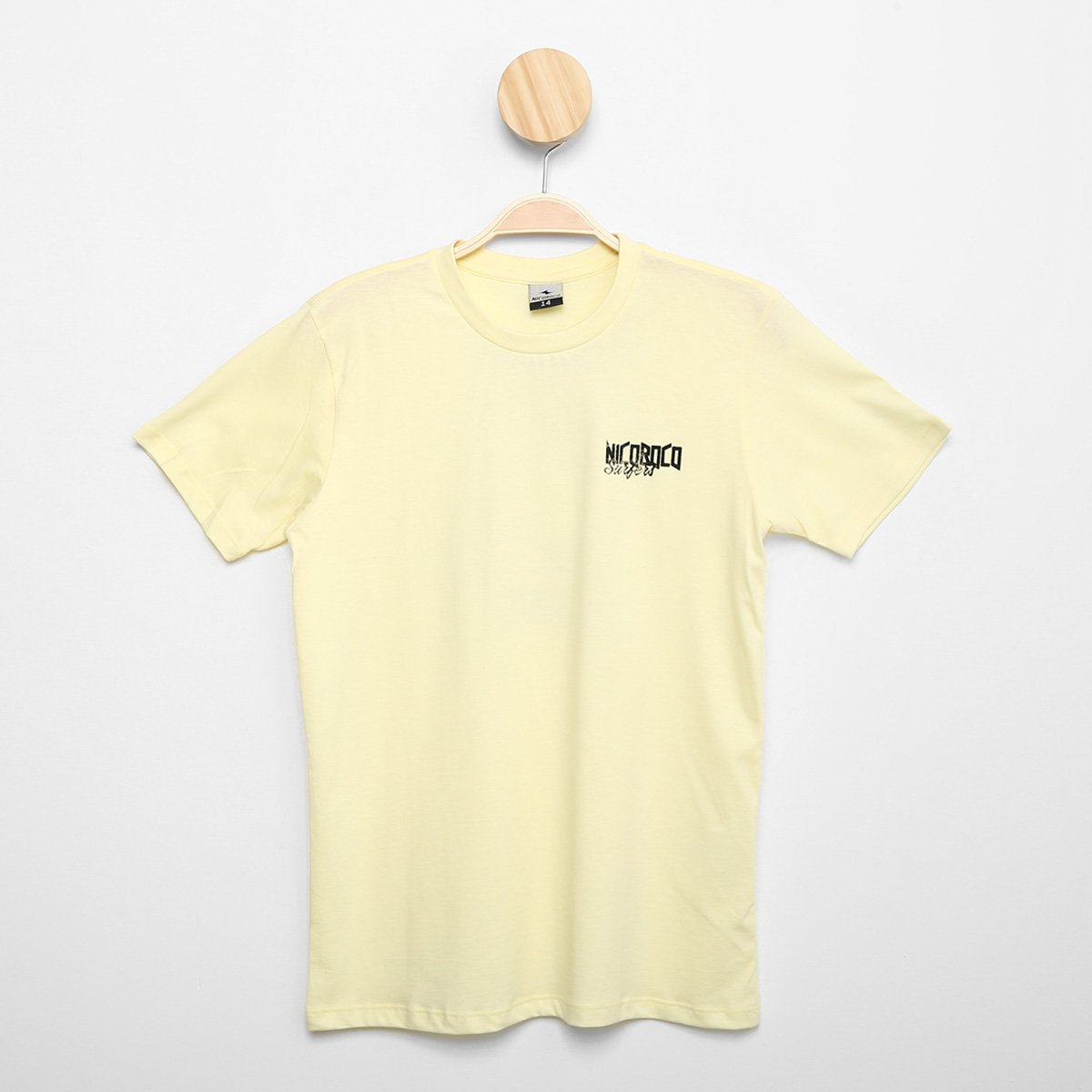 Camiseta Juvenil Nicoboco Básica Masculina - Amarelo Menor preço em Camiseta Juvenil Nicoboco Básica Masculina - Amarelo