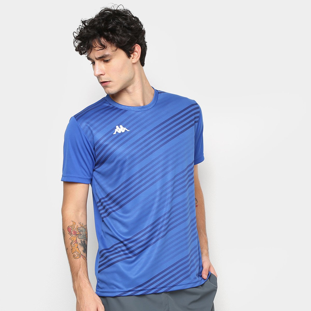 Camiseta Kappa Astron Masculina - Azul Royal Menor preço em Camiseta Kappa Astron Masculina - Azul Royal