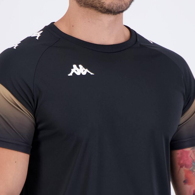 Camiseta Kappa Bearr Preta e Dourada