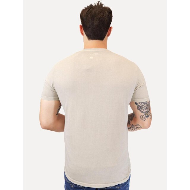 Camiseta King & Joe Masculina Estonada Bordado Estd 2013 Areia