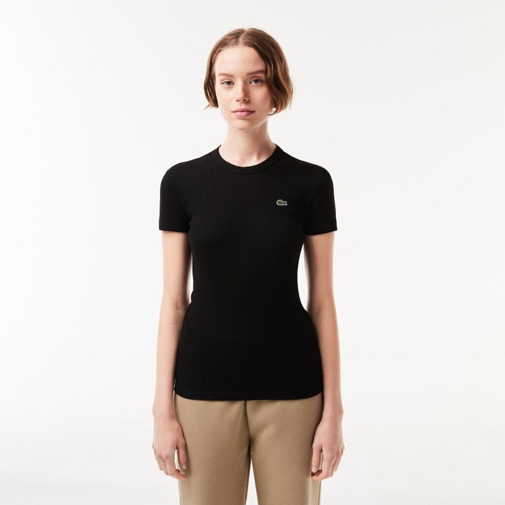 Camiseta Lacoste Canelado Slim Fit Feminina