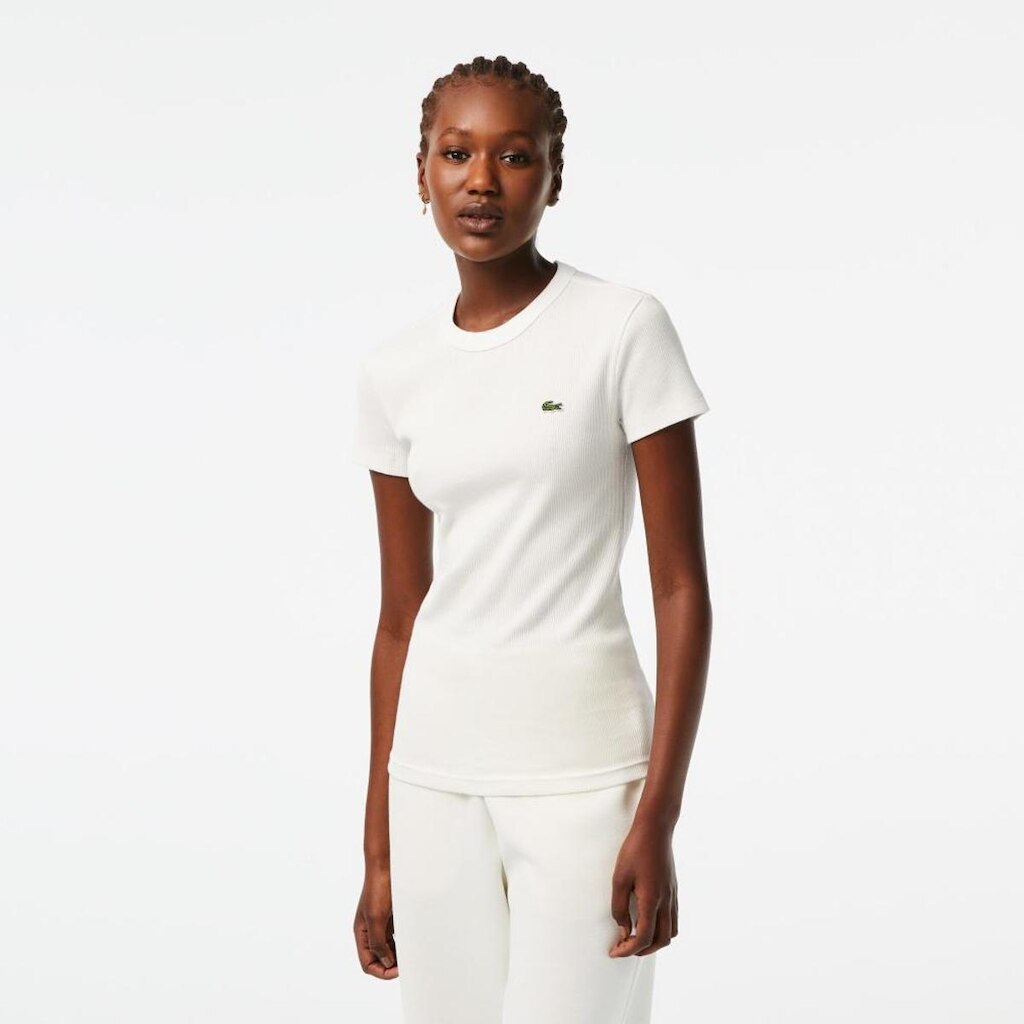 Camiseta Lacoste Canelado Slim Fit Feminina