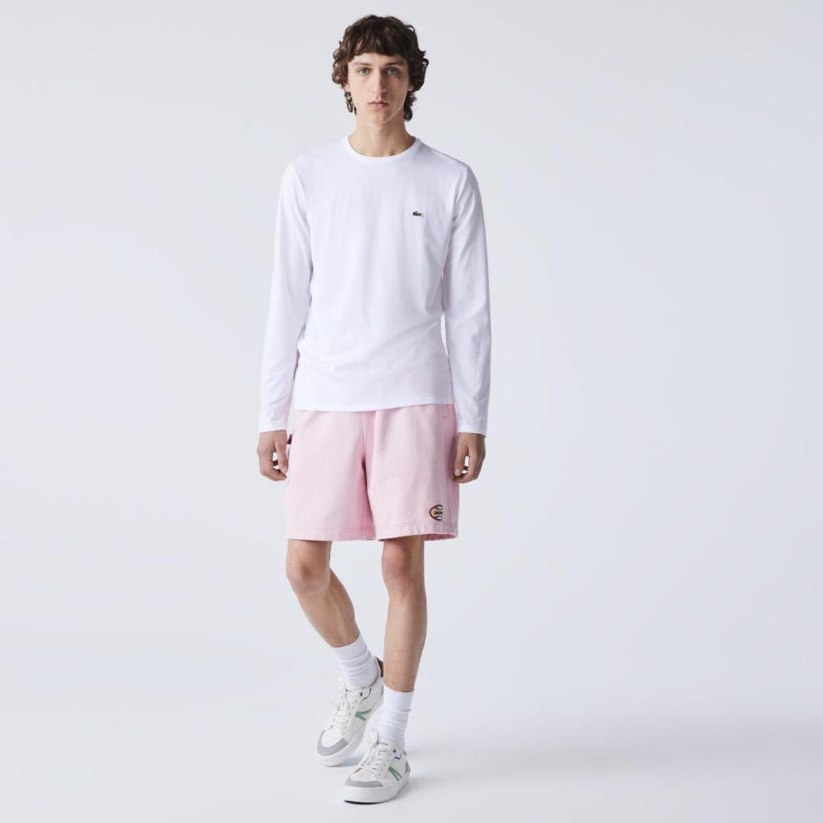 Camiseta Lacoste em Jérsei de Algodão Pima com Gola Redonda Masculina Menor preço em Camiseta Lacoste em Jérsei de Algodão Pima com Gola Redonda Masculina