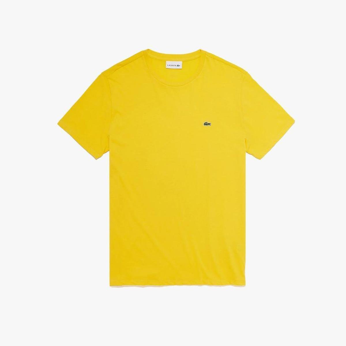 Camiseta Lacoste em Jérsei - Amarelo Escuro é ruim? Camiseta Lacoste em Jérsei - Amarelo Escuro é boa?