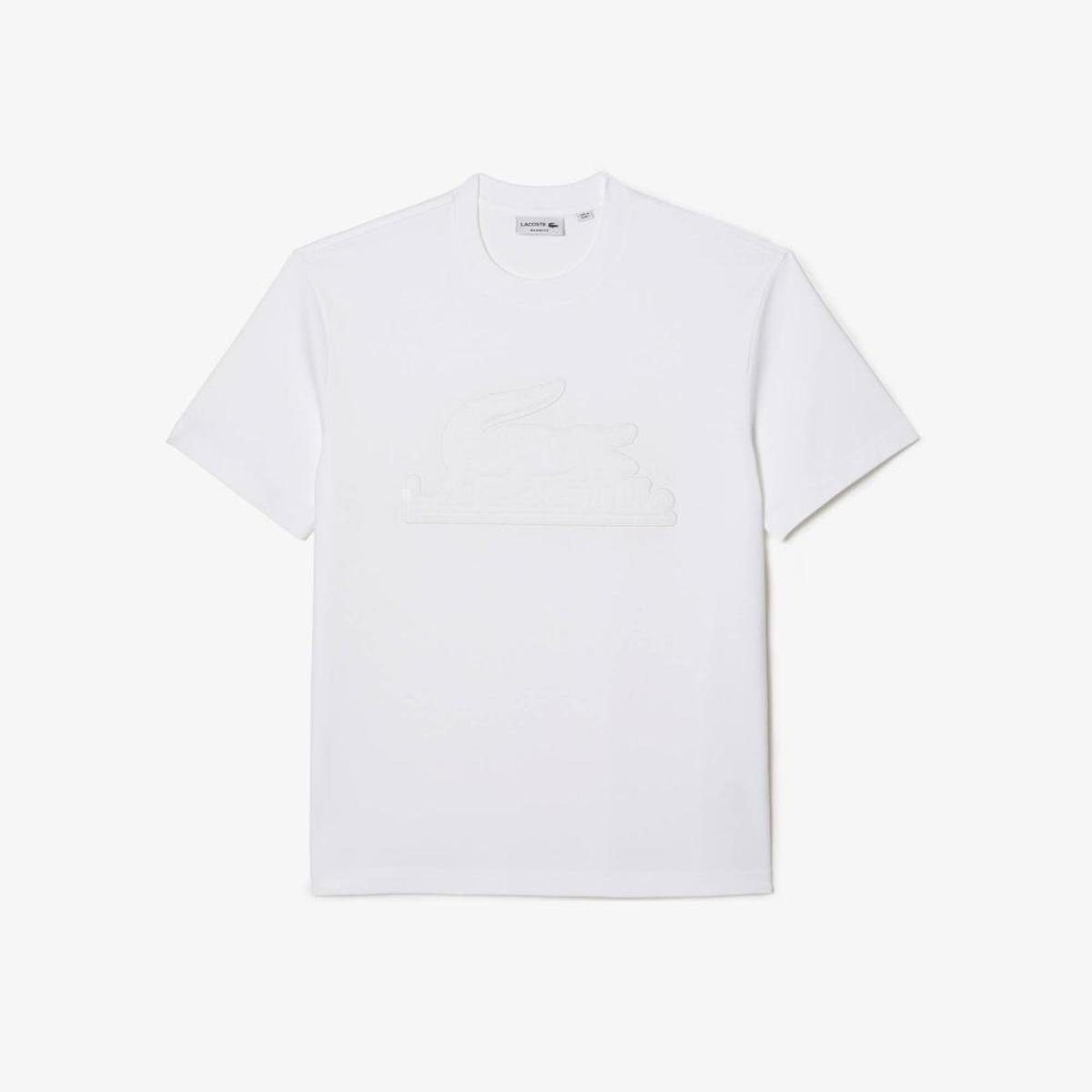 Camiseta Lacoste Relaxed Fit em jérsei com emblema acolchoado Masculina Menor preço em Camiseta Lacoste Relaxed Fit em jérsei com emblema acolchoado Masculina