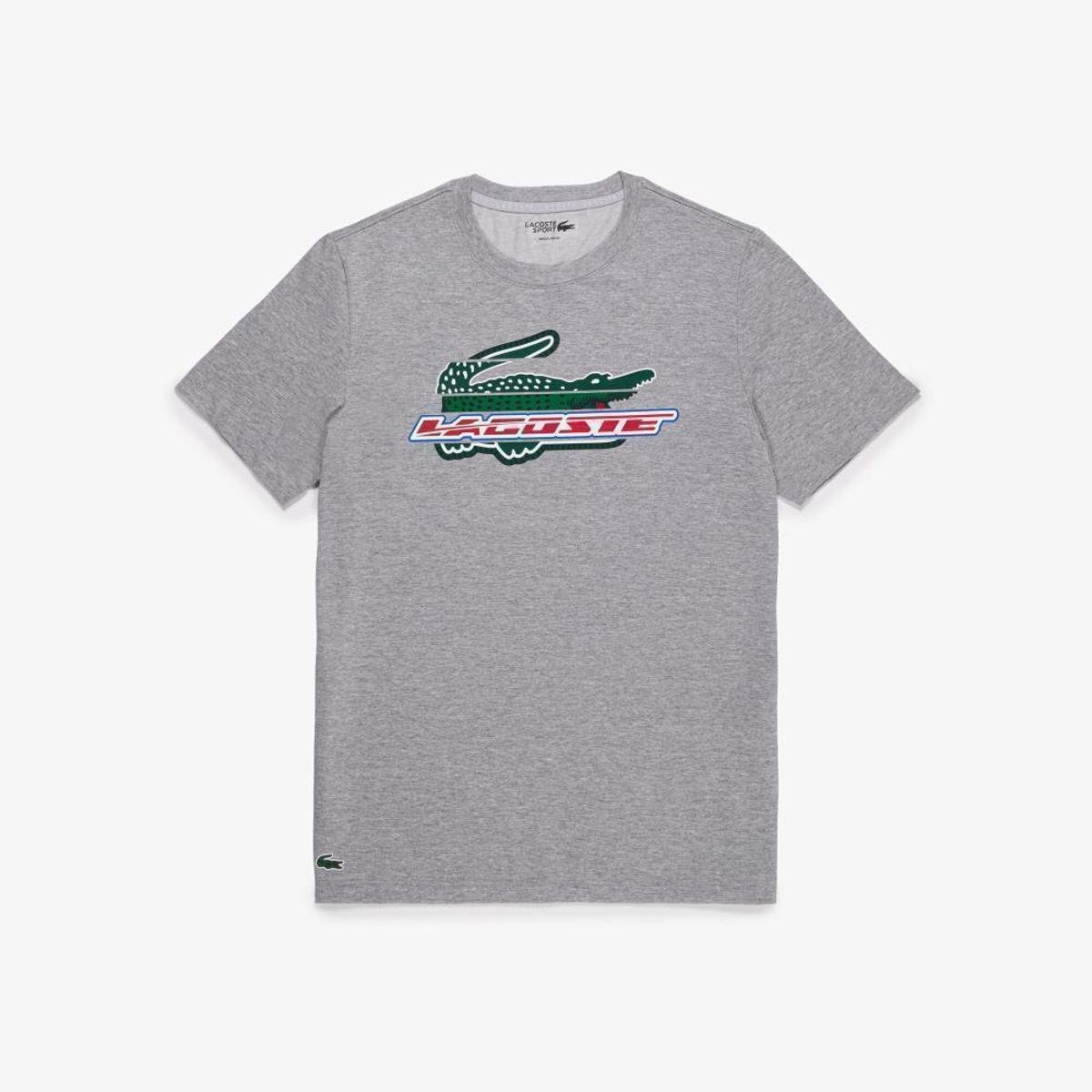 Camiseta Lacoste Sport Regular Fit Masculina - Cinza Menor preço em Camiseta Lacoste Sport Regular Fit Masculina - Cinza