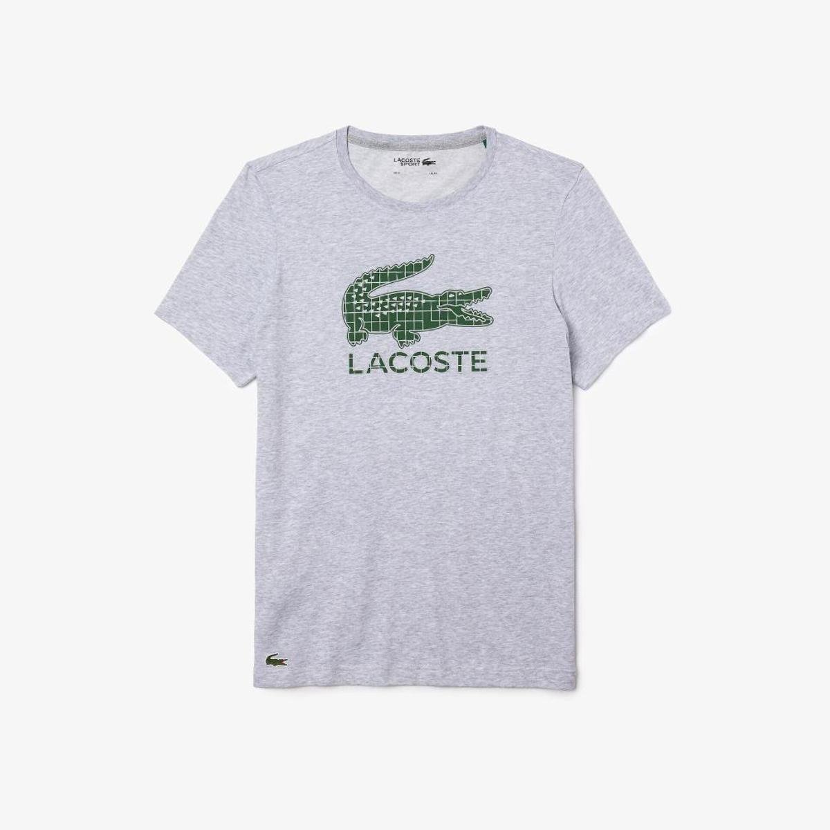 Camiseta Lacoste Sport - Cinza+Verde Menor preço em Camiseta Lacoste Sport - Cinza+Verde