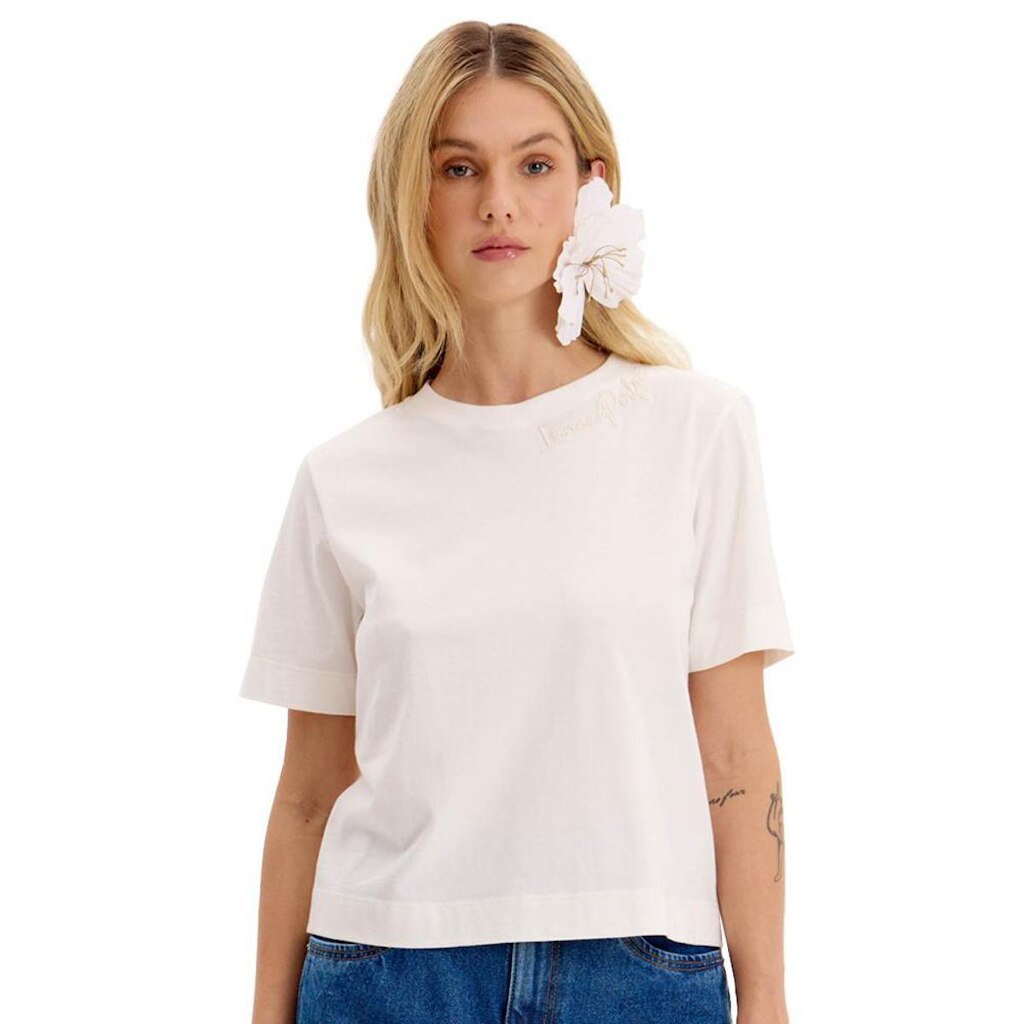 Camiseta Lança Perfume Bordada Feminino